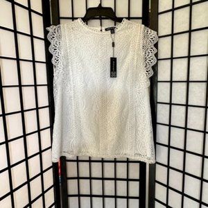 Cable & Gauge white lace top
